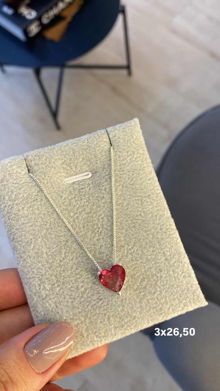 Colar Coração banho da prata