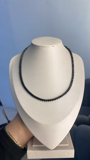Colar riviera, com zircônias redondas
