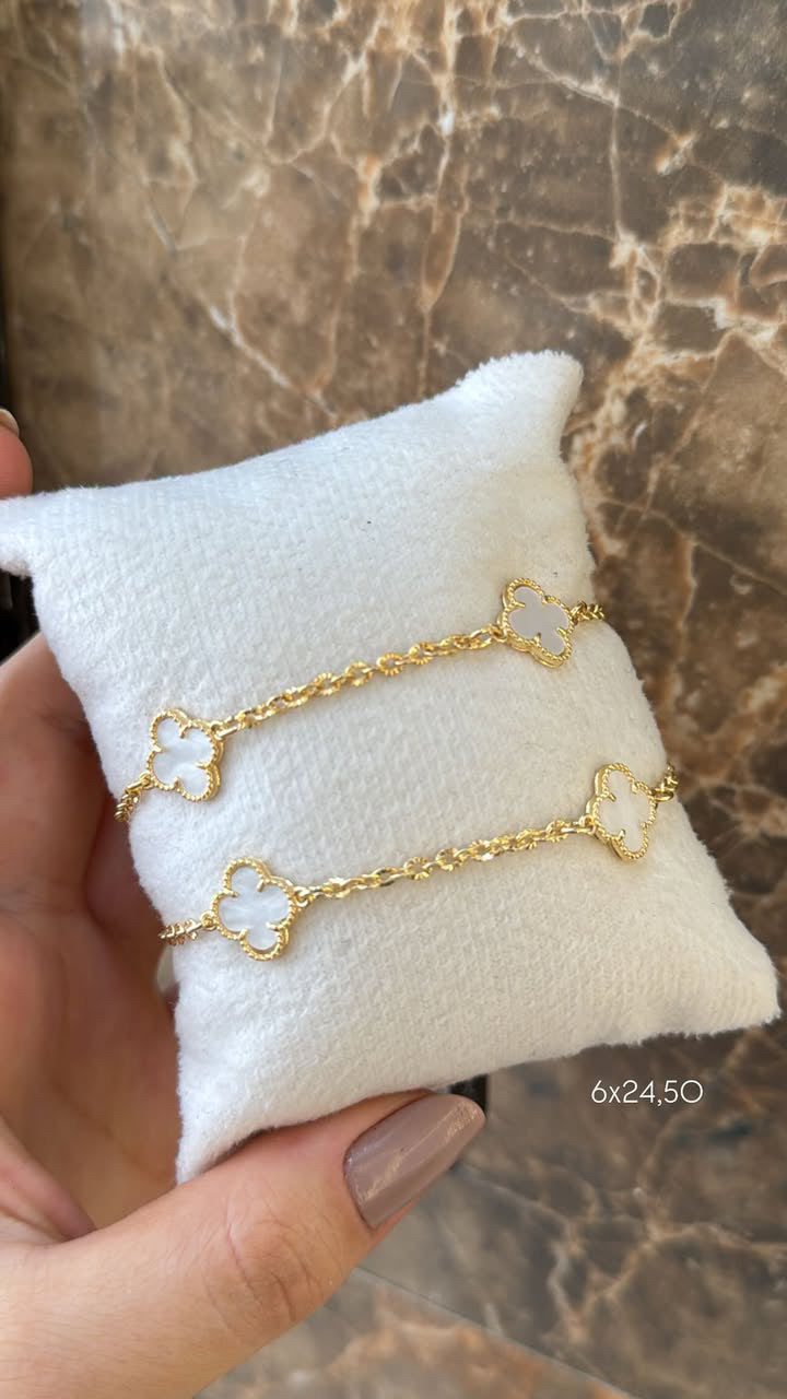 Pulseira Trevo Branco