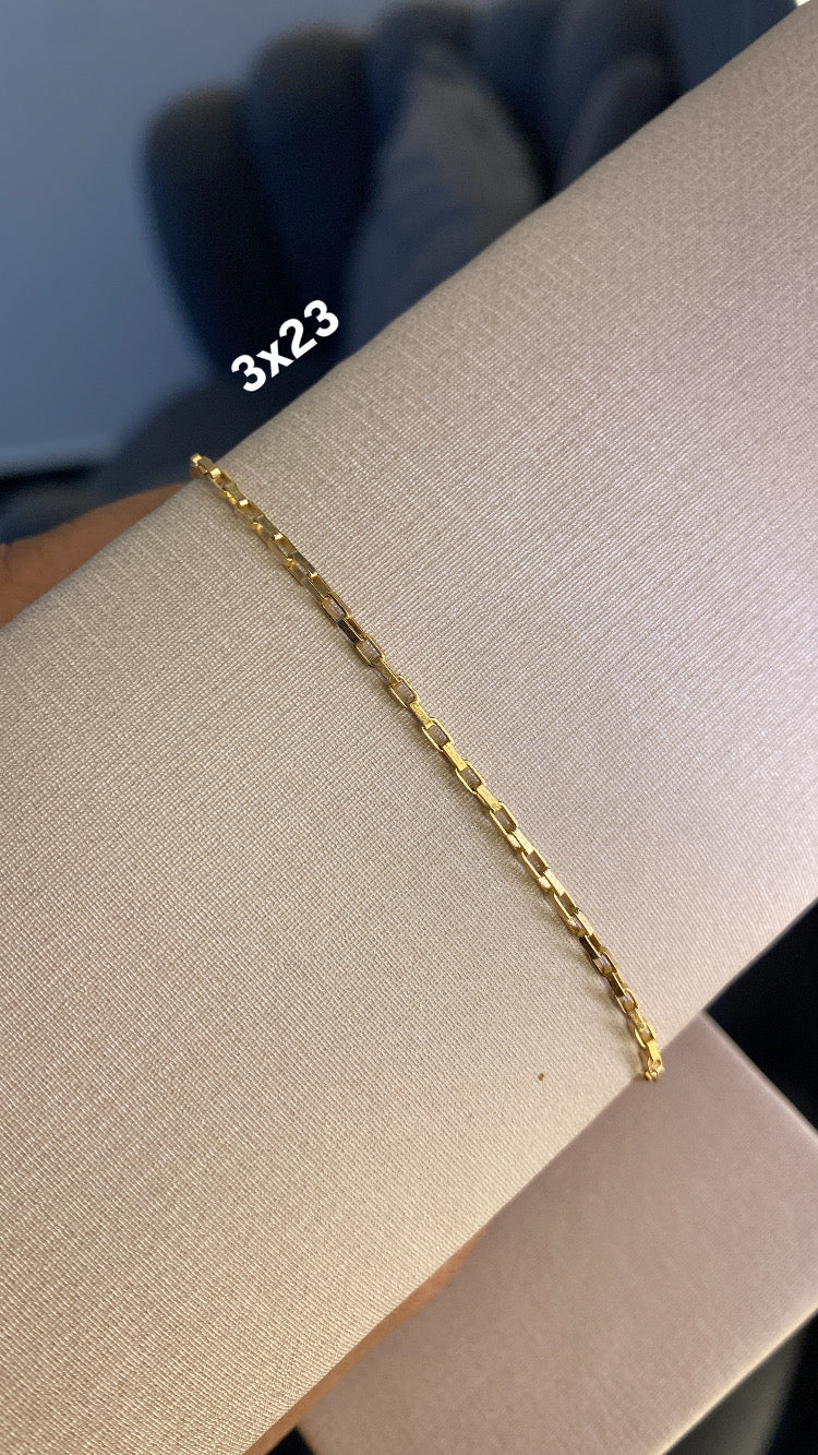 Pulseira elo quadrado