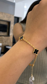 Pulseira trevo preto