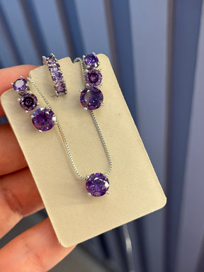 Trio Ródio ponto de luz roxo