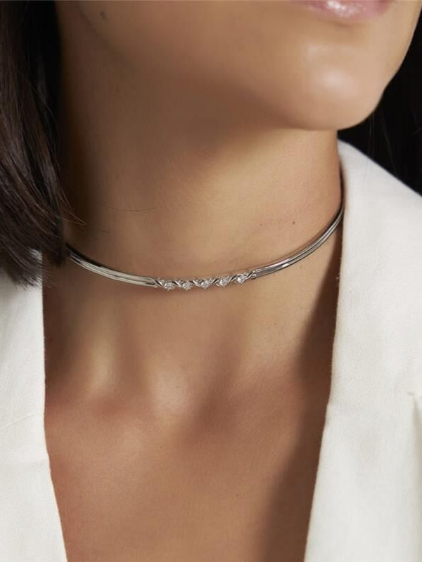 Colar Choker – Ródio